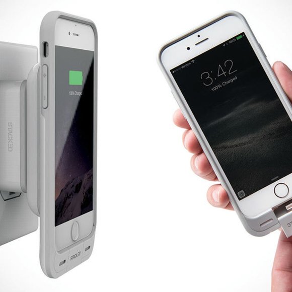 Stacked  Wireless Charger 2750mAh Phone Case Power Pack for iPhone 6 and 6 Plus - Picture 6 of 10